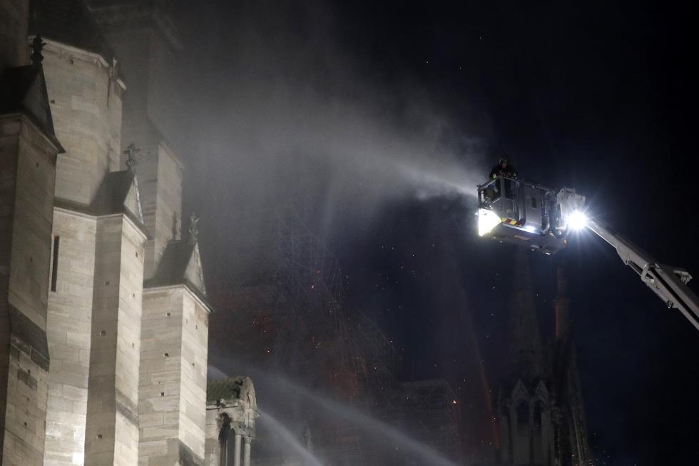 Cathedral of Notre-Dame of Paris on fire
