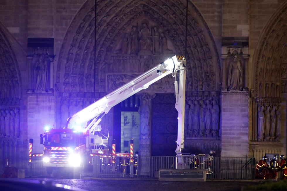 Cathedral of Notre-Dame of Paris on fire