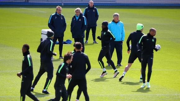 "Manchester City Training Session and Press Conference"